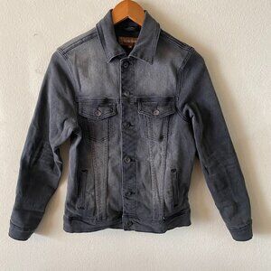 CRYSP DENIM SMALL BLACK DENIM BUTTON-DOWN 2-POCKET JACKET